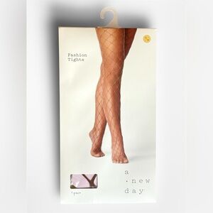 NIP A New Day Fashion Fish Net Tights in Large Net Caramel - Size S/M